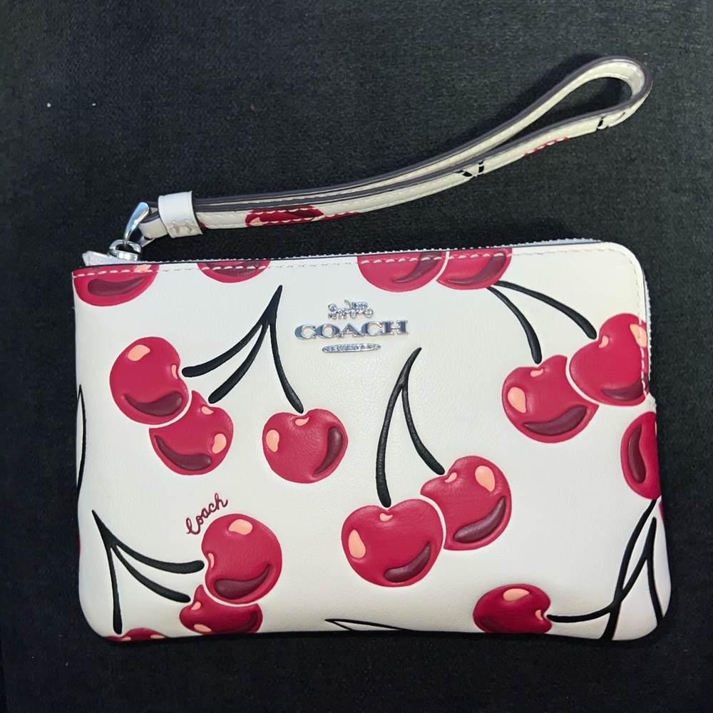 Coach Cherry Print Wristlet